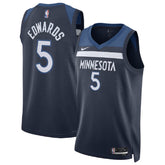 Unisex Minnesota Timberwolves Anthony Edwards #5 Navy Swingman Jersey - Icon Edition