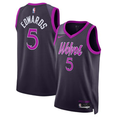 Unisex Minnesota Timberwolves Anthony Edwards #5 Navy Swingman Jersey - Icon Edition