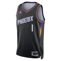 Unisex Phoenix Suns Devin Booker #1 Black Swingman Jersey - Statement Edition