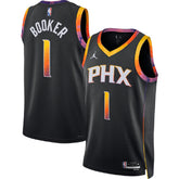 Unisex Phoenix Suns Devin Booker #1 Black Swingman Jersey - Statement Edition