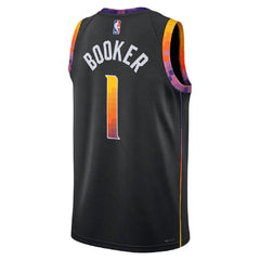 Unisex Phoenix Suns Devin Booker #1 Black Swingman Jersey - Statement Edition