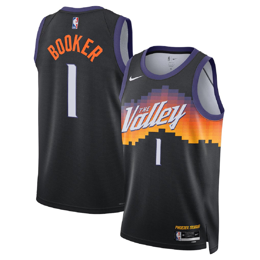 Unisex Phoenix Suns Devin Booker #1 Black Swingman Jersey 2025/26 - City Edition