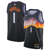 Unisex Phoenix Suns Devin Booker #1 Black Swingman Jersey 2025/26 - City Edition