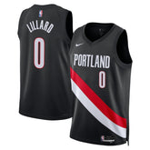 Unisex Portland Trail Blazers Damian Lillard #0 Black Swingman Jersey - Icon Edition