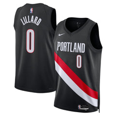 Unisex Portland Trail Blazers Damian Lillard #0 Black Swingman Jersey - Icon Edition