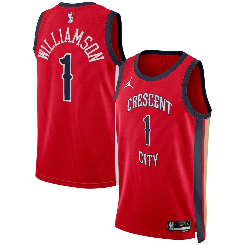 Unisex New Orleans Pelicans Zion Williamson #1 Red Swingman Jersey - Statement Edition