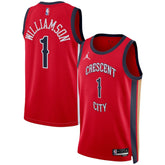 Unisex New Orleans Pelicans Zion Williamson #1 Red Swingman Jersey - Statement Edition
