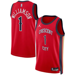 Unisex New Orleans Pelicans Zion Williamson #1 Red Swingman Jersey - Statement Edition