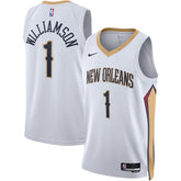 Unisex New Orleans Pelicans Zion Williamson #1 White Swingman Jersey - Association Edition