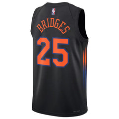Unisex New York Knicks Mikal Bridges #25 Jordan Brand Black Swingman Jersey - Statement Edition