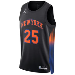 Unisex New York Knicks Mikal Bridges #25 Jordan Brand Black Swingman Jersey - Statement Edition