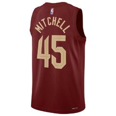 Unisex Cleveland Cavaliers Donovan Mitchell #45 Wine Swingman Jersey - Icon Edition