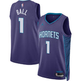 Unisex Charlotte Hornets LaMelo Ball #1 Purple Swingman Jersey - Statement Edition
