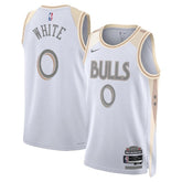 Unisex Chicago Bulls Coby White #0 White Swingman Jersey - City Edition