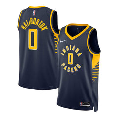 Unisex Indiana Pacers Tyrese Haliburton #0 Navy Swingman Jersey - Icon Edition