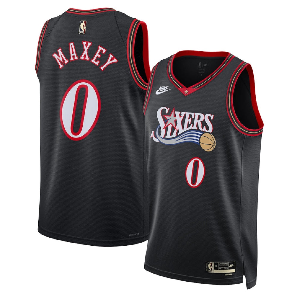Unisex Philadelphia 76ers Tyrese Maxey #0 Black Swingman Jersey - Classic Edition