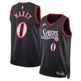 Unisex Philadelphia 76ers Tyrese Maxey #0 Black Swingman Jersey - Classic Edition