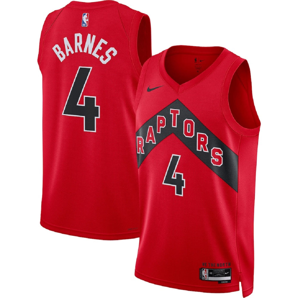 Unisex Toronto Raptors Scottie Barnes #4 Red Swingman Jersey - Statement Edition