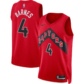 Unisex Toronto Raptors Scottie Barnes #4 Red Swingman Jersey - Statement Edition