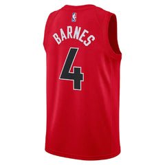 Unisex Toronto Raptors Scottie Barnes #4 Red Swingman Jersey - Statement Edition