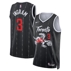 Unisex Toronto Raptors Brandon Ingram #3 Nike Black 2025/26 Swingman Jersey - City Edition