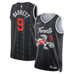 Unisex Toronto Raptors RJ Barrett #9 Black 2025/26 Swingman Jersey - City Edition