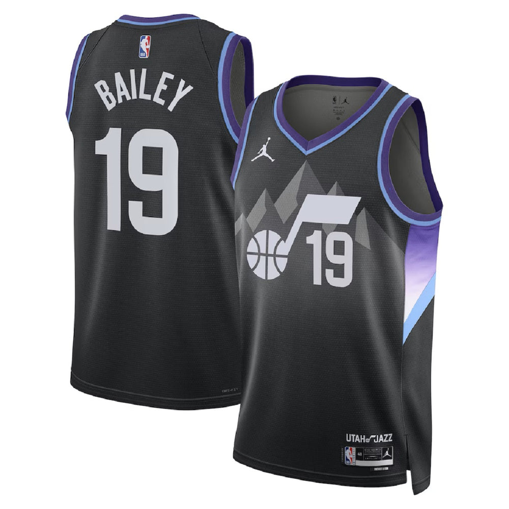 Unisex Utah Jazz Ace Bailey #19 Black Swingman Jersey - Statement Edition