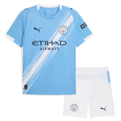 Kids Manchester City Home Jersey Full Kit 2025/26