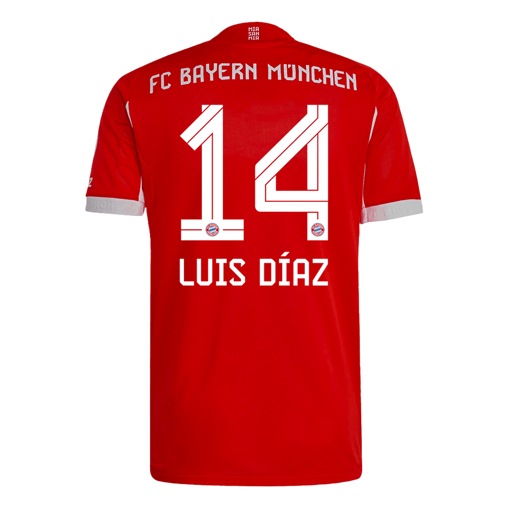 LUIS DÍAZ #14 Bayern Munich Home Match Jersey Player Version 2025/26