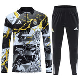 Real Madrid x Marvel Zipper Sweatshirt Kit(Top+Pants) Black 2025/26