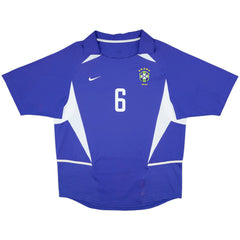 R.Carlos #6 Retro Brazil Away Jersey World Cup 2002