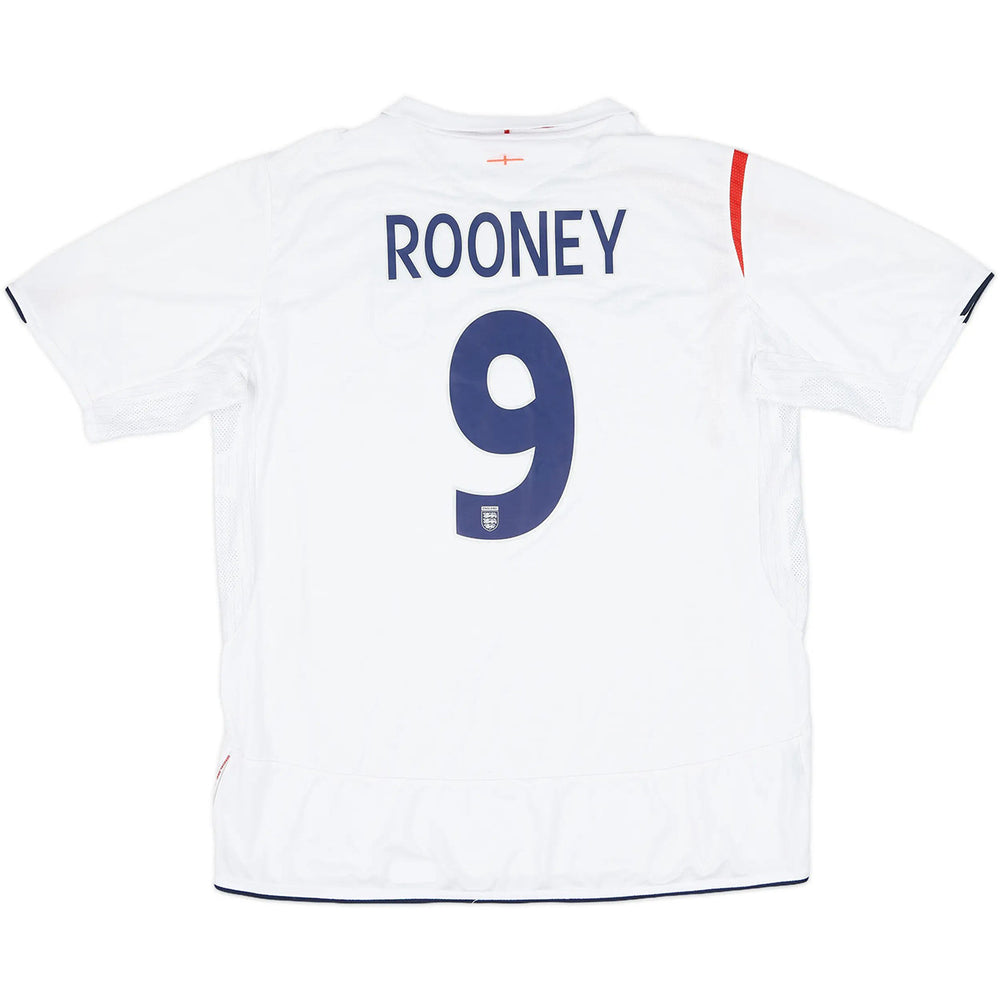 Rooney #9 Retro England Home Jersey World Cup 2006