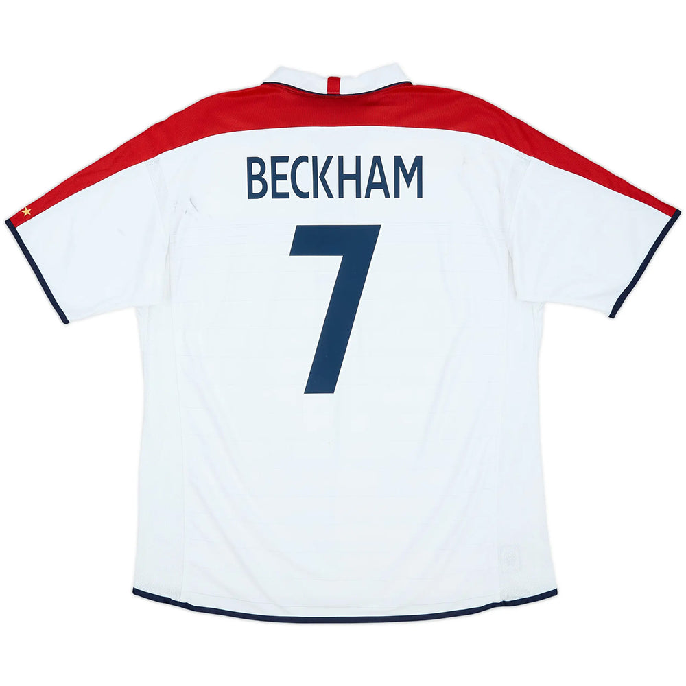 Beckham #7 Retro England Home Jersey Euro Cup 2004