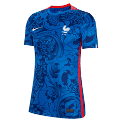 France Women's EC22 Home Soccer Jersey - Hyper Cobalt-Siren Red