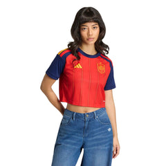 2026 Spain Women's Stadium Home Cropped Soccer Jersey