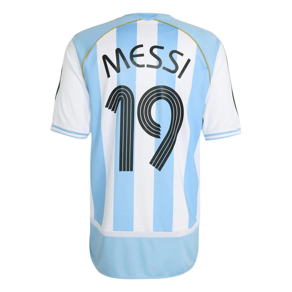 2006 Argentina Men's Retro Stadium Home Messi #19 Soccer Jersey