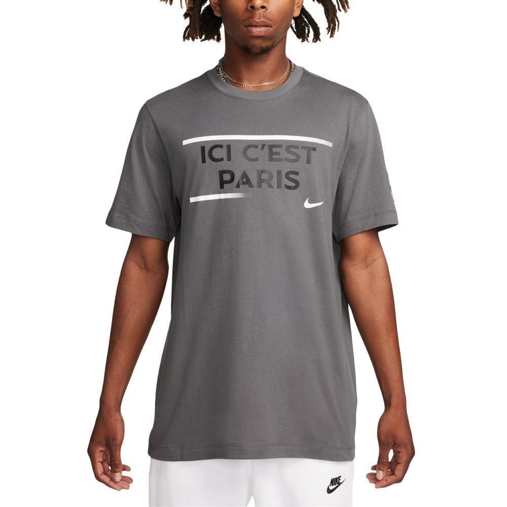 Paris Saint-Germain Verbiage T-Shirt on sale - Gray 