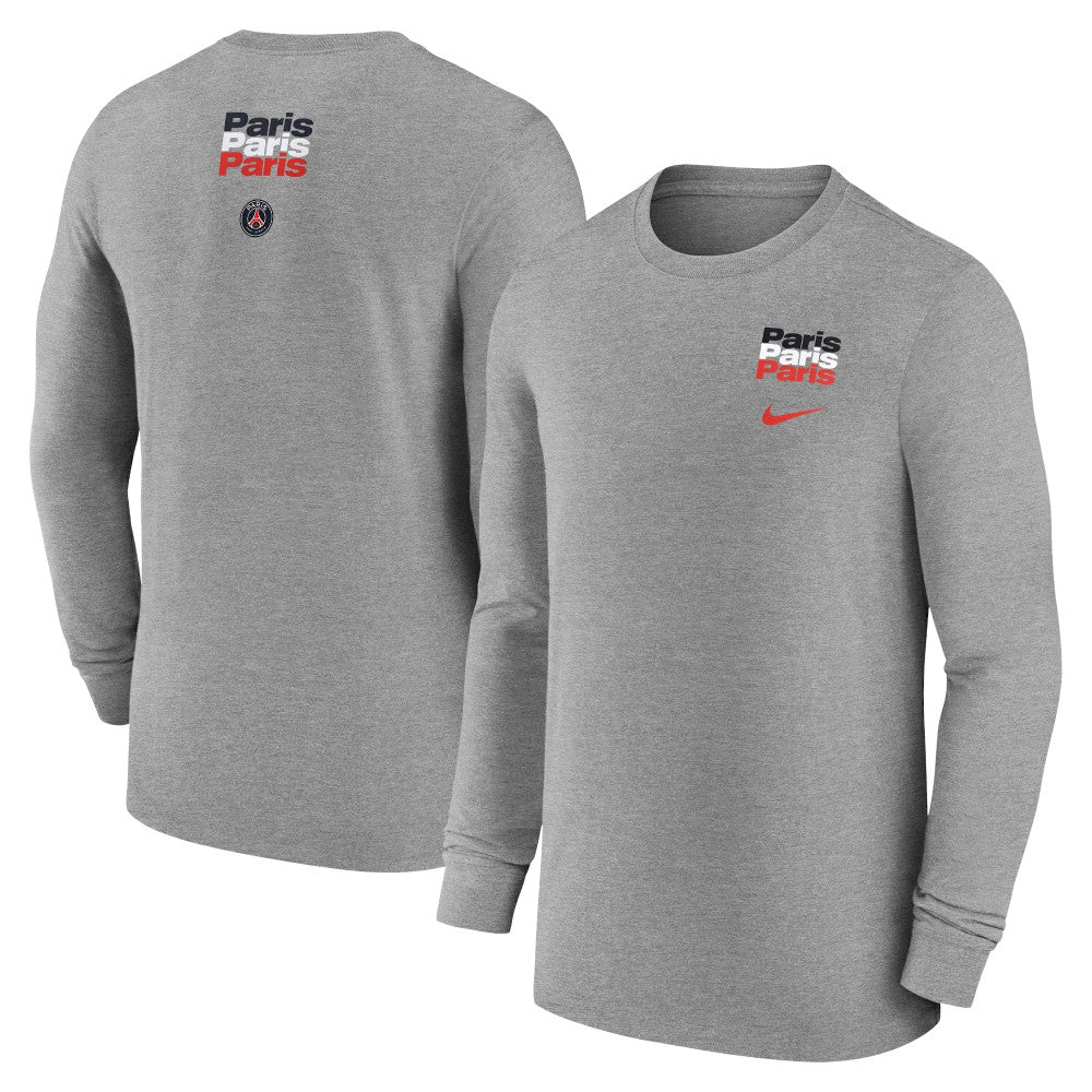 Paris Saint-Germain Legend Long Sleeve T-Shirt on sale - Heather Gray 