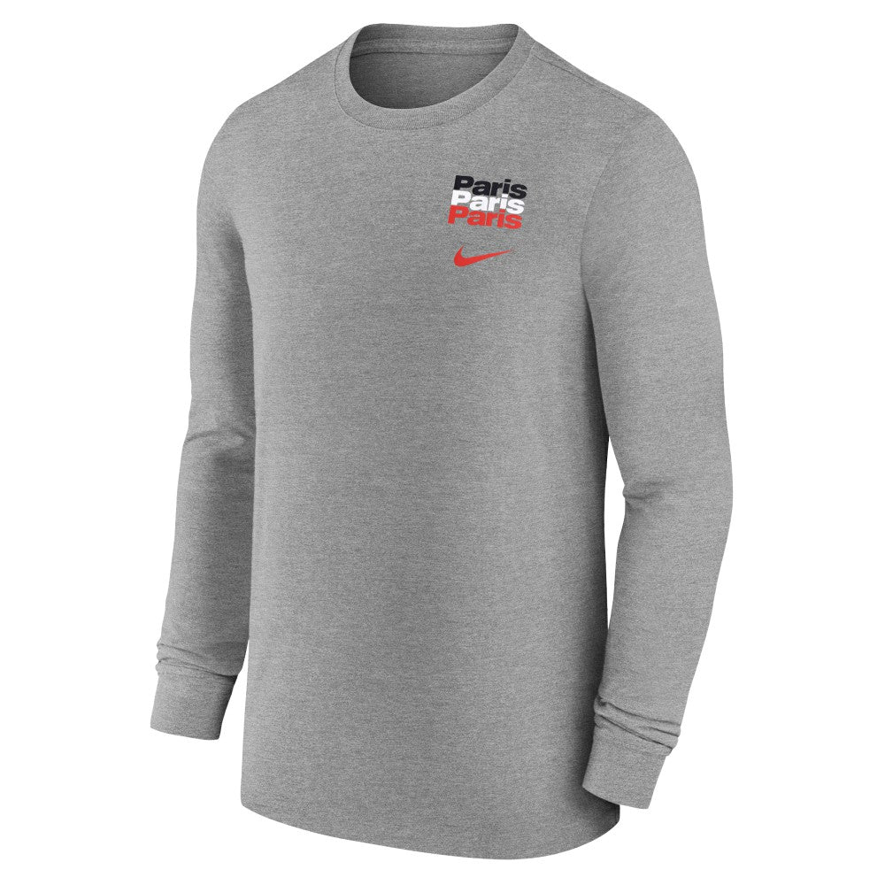 Paris Saint-Germain Legend Long Sleeve T-Shirt on sale - Heather Gray 