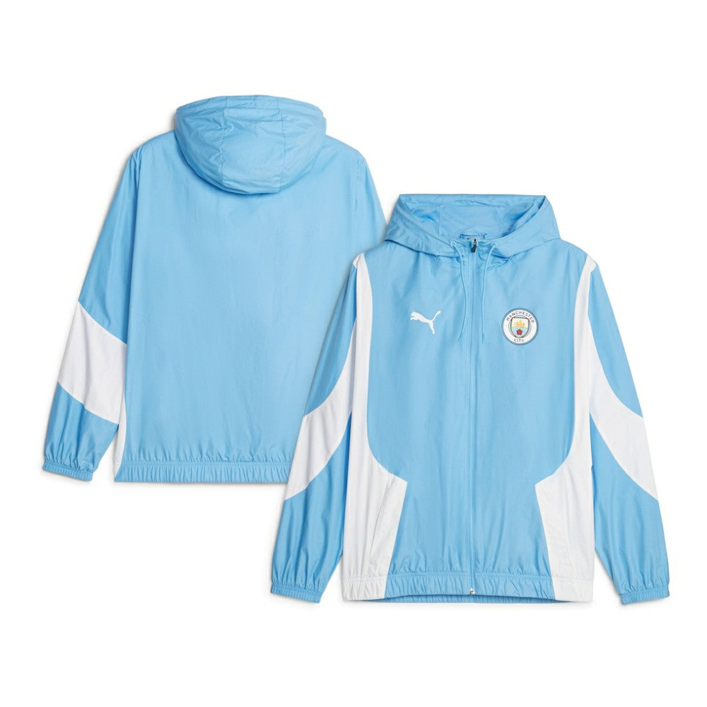 Manchester City 2023/24 Pre-Match Anthem Full-Zip Hoodie Jacket Discount - Sky Blue 