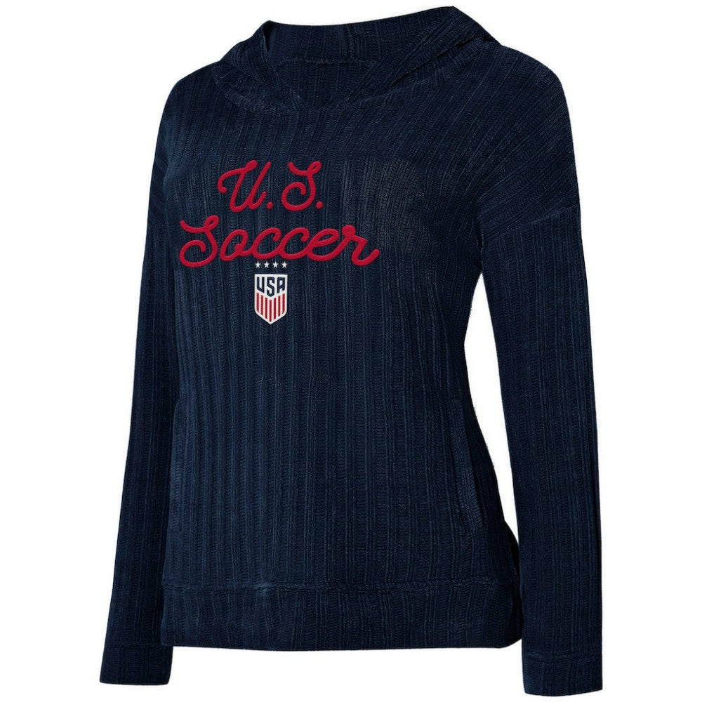 USWNT Concepts Sport Women's Linger Long Sleeve Hooded Top on sale - Navy 