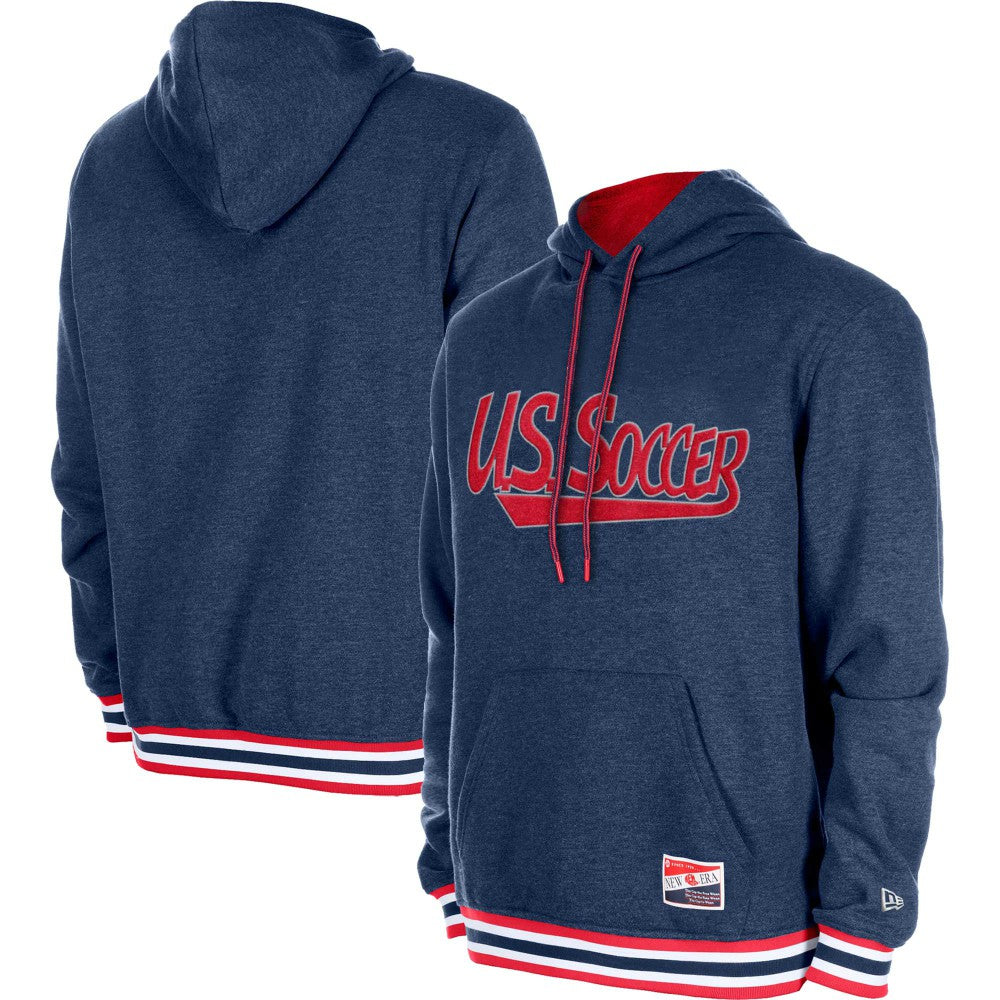 USMNT 5th & Ocean by New Era Throwback Fleece Pullover Hoodie for sale - Navy 