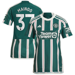 Kobbie Mainoo Manchester United Women's 2023/24 Away Replica Player Jersey Discount - Green 