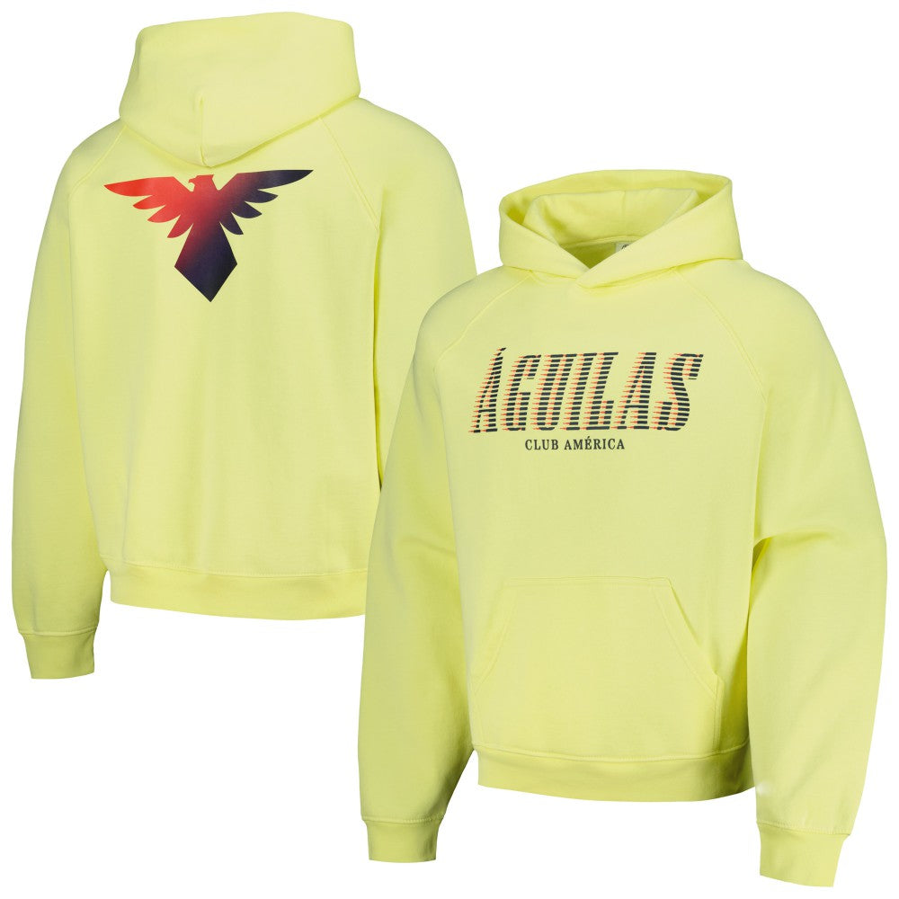 Club America Team Oversized Raglan Pullover Hoodie Discount - Yellow 
