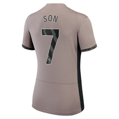 Son Heung-Min Tottenham Hotspur Women's 2023/24 Third Stadium Replica Player Jersey – Tan 