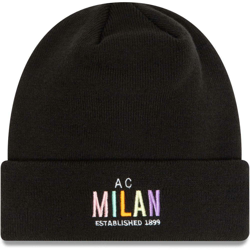 AC Milan New Era Wordmark Cuffed Knit Hat on sale - Black 
