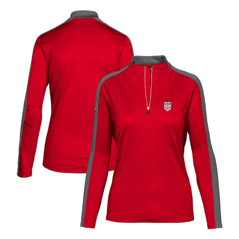 USMNT Levelwear Women's Quarter-Zip Pullover Top for sale - Red 
