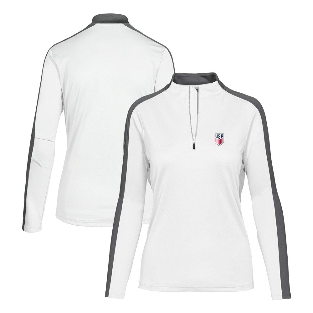 USMNT Levelwear Women's Quarter-Zip Pullover Top for sale - White 