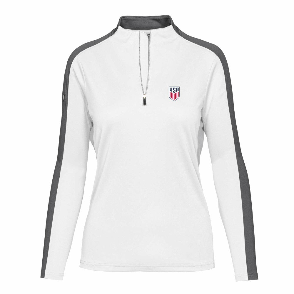 USMNT Levelwear Women's Quarter-Zip Pullover Top for sale - White 