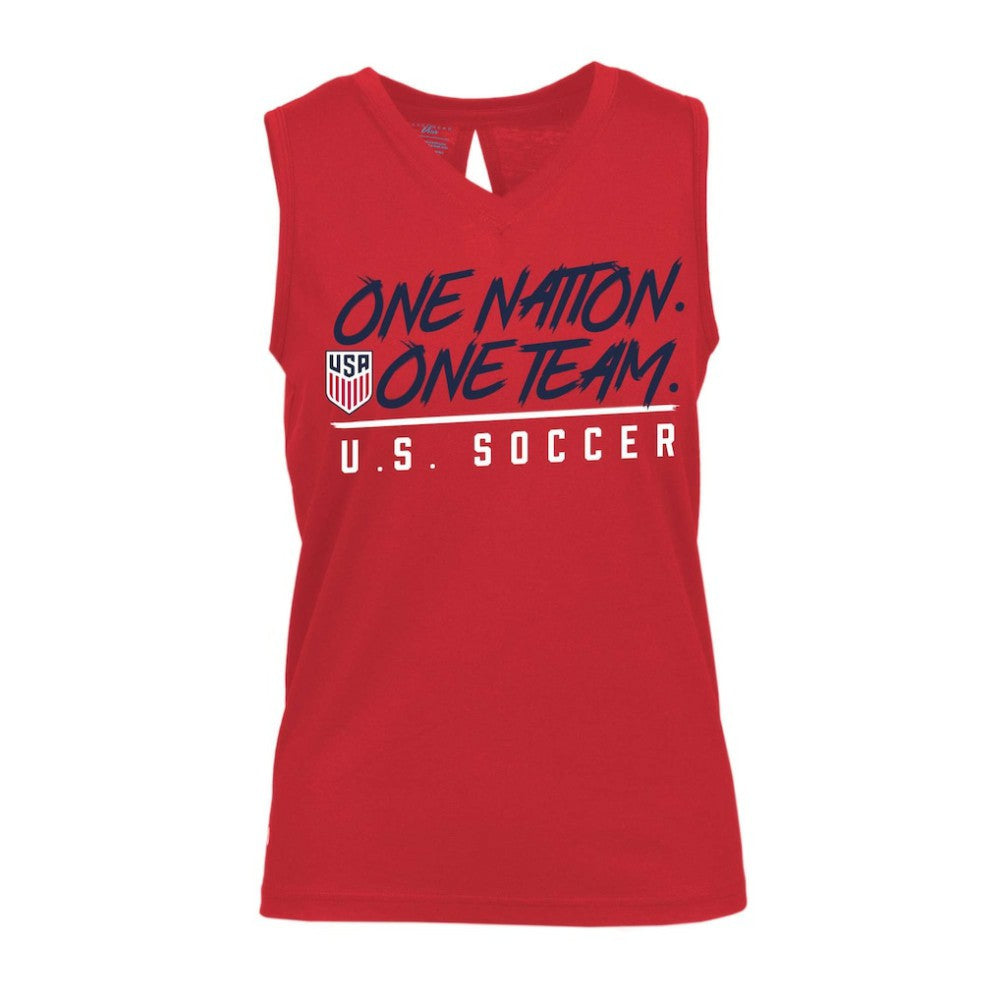 USMNT Levelwear Women's Paisley Chase V-Neck Tank Top for sale - Red 